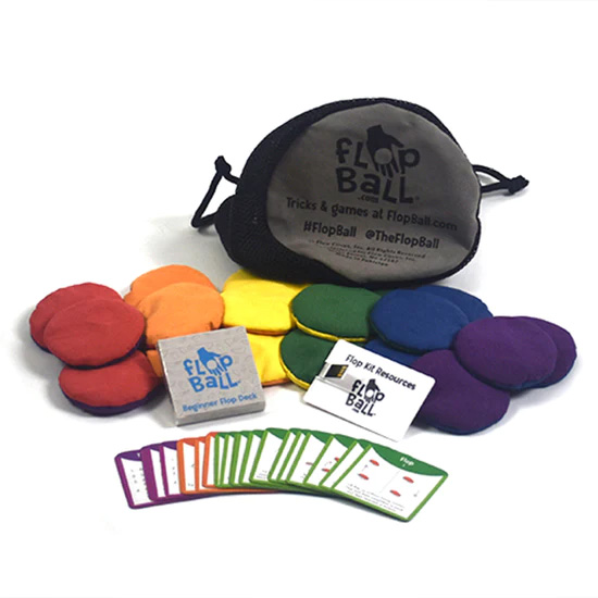 Flop Ball Pod Kit showing Flop Balls, Flop Deck, and Bag.